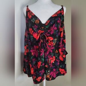 AVA & VIV MULTI FLORAL SUMMER TOP SZ: XXL
